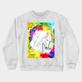 3D Horse Lovers Magical White Horse Crewneck Sweatshirt